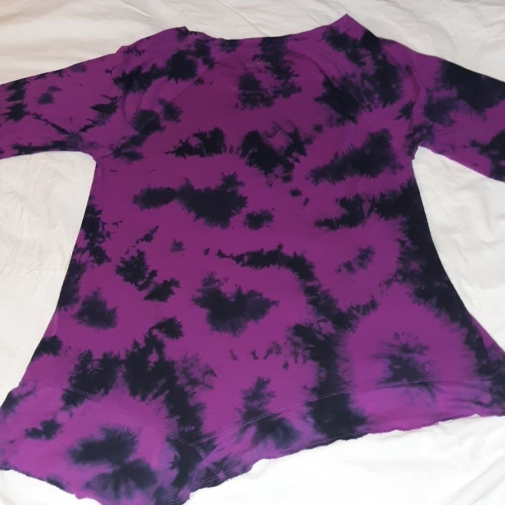 Calvin Klein Asymmetrical Hem Tie Dyed Shirt Med‎